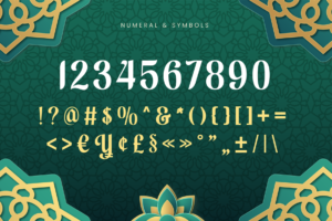 RASYAD Font numbers symbols and punctuation