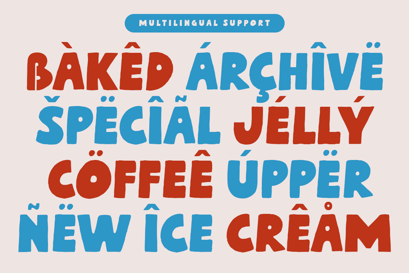 DIRTY LATTE Font multilingual support