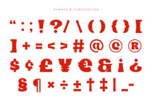 SOUR SALTY Font symbols and punctuation