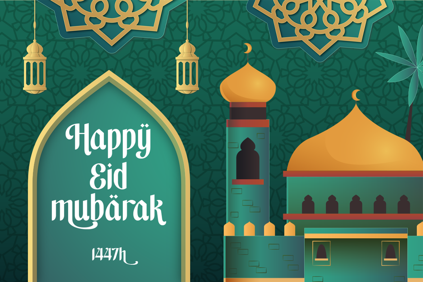 RASYAD Font Eid Mubarak greeting design