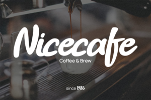 MANDOE Font coffee shop logo design