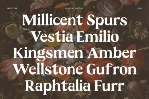 Flagtail Display Font botanical editorial design