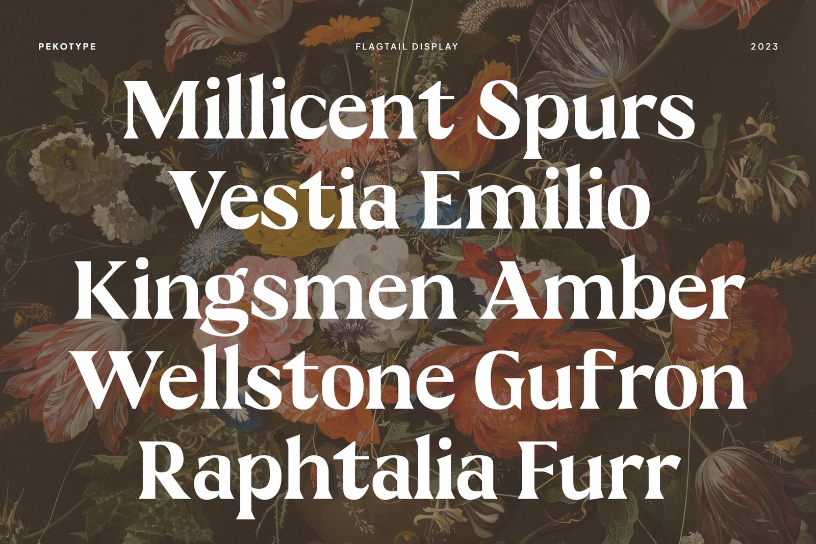 Flagtail Display Font botanical editorial design