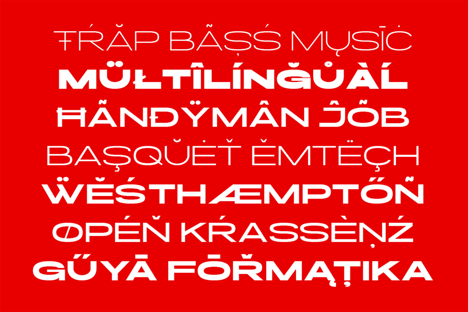 Timun Font multilingual character support preview