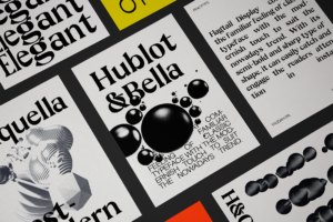Flagtail Display Font editorial typography layout collage