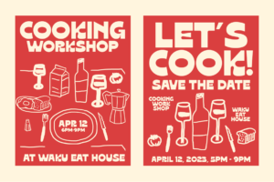 OAKLA Font cooking workshop poster design