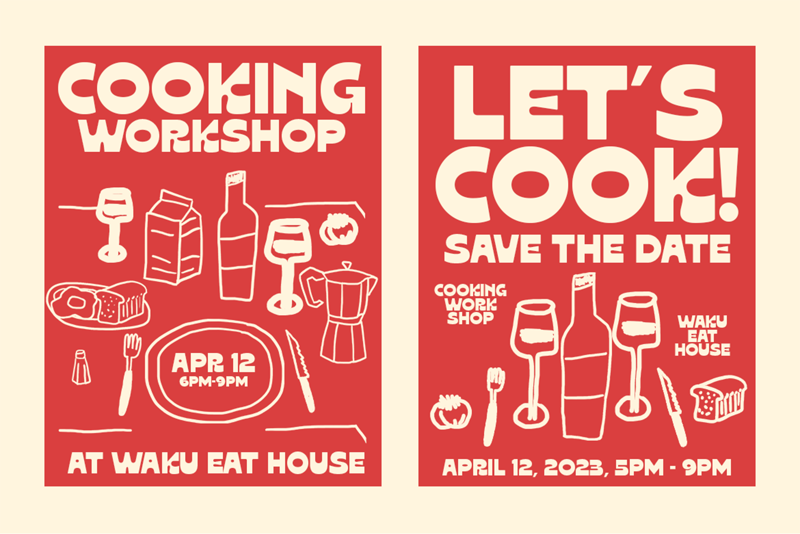 OAKLA Font cooking workshop poster design