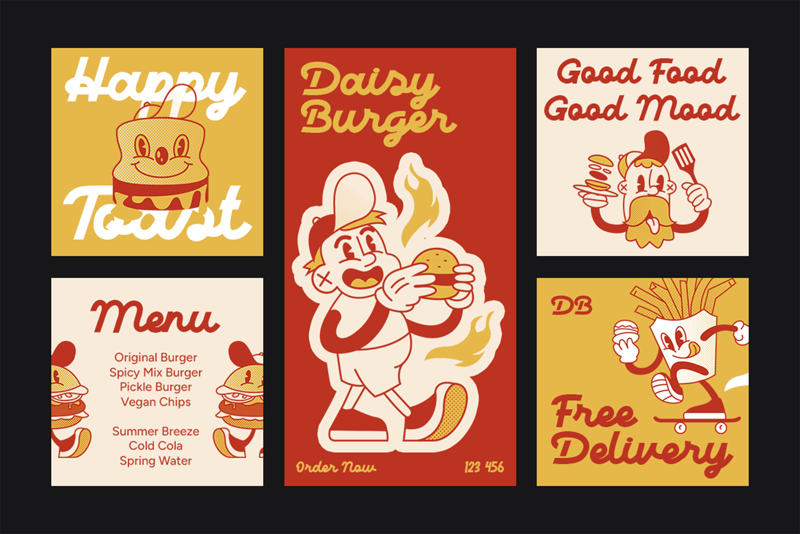 DALIOT Font colorful food branding collection