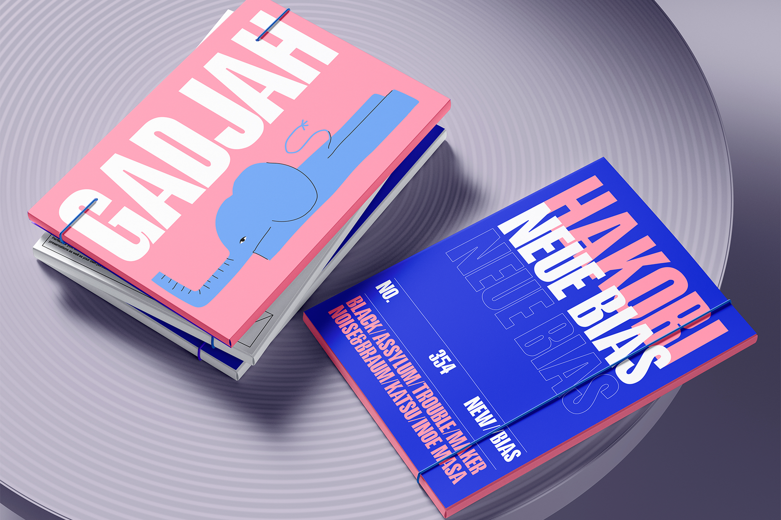 HAKOBI Font colorful editorial publication cover mockup