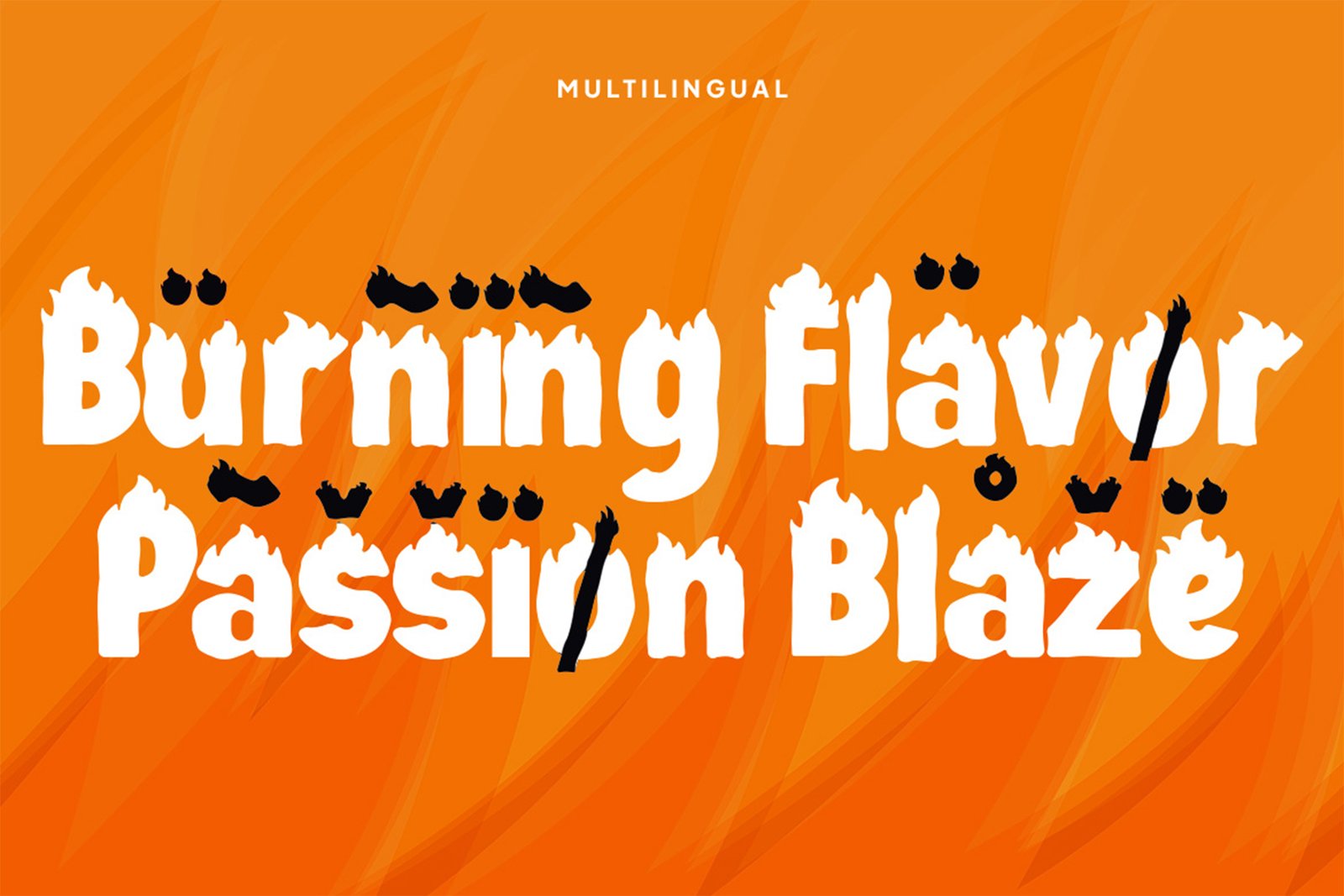 FIREFOLK Font multilingual flame lettering