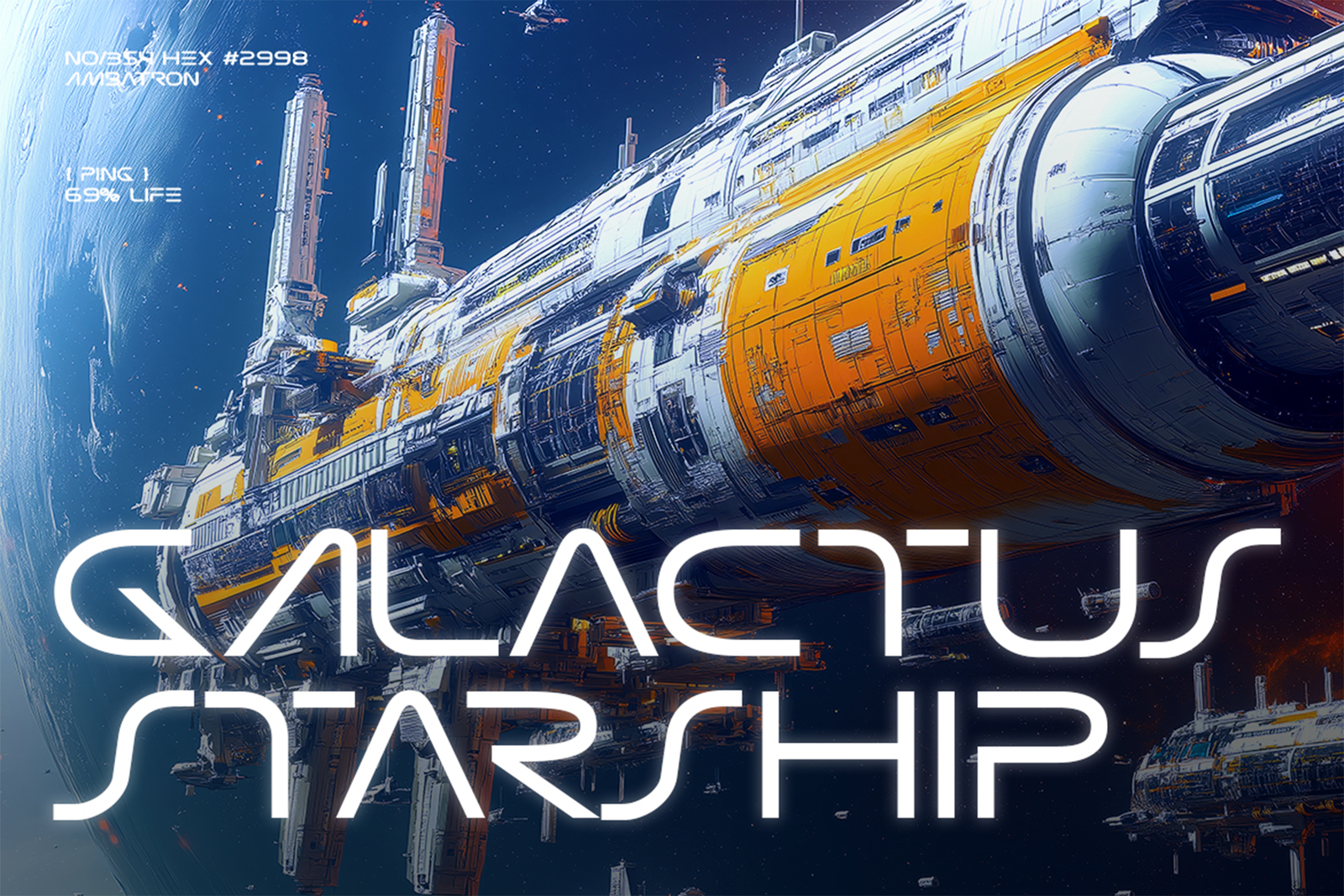 Psionic Font futuristic spacecraft promotional artwork