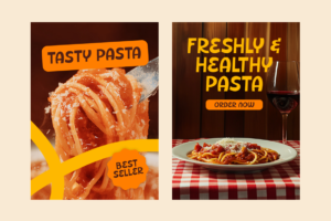 PEANUT WAFFLE Font pasta promotional poster