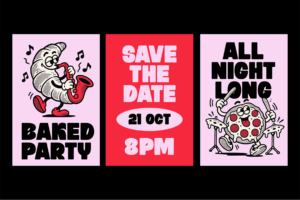 BEARO Font baked party invitation