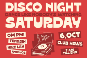 OAKLA Font disco night event poster