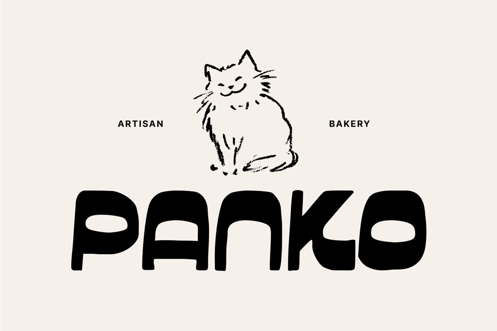 Garpit Font Panko artisan bakery logo design
