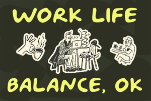Wakupo Font Work Life Balance illustration design