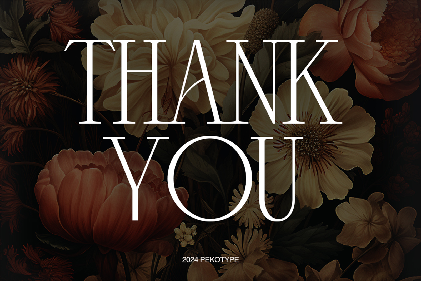 Mikaelo Font elegant floral Thank You artwork