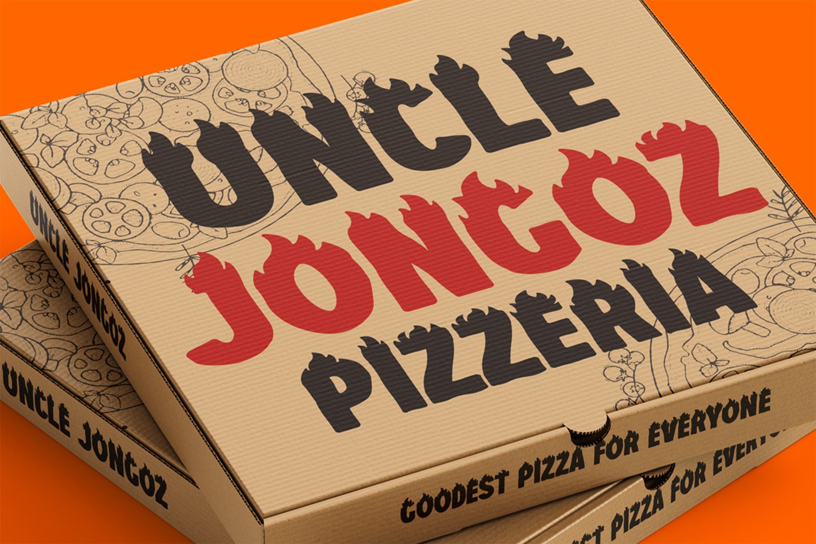 FIREFOLK Font pizzeria packaging
