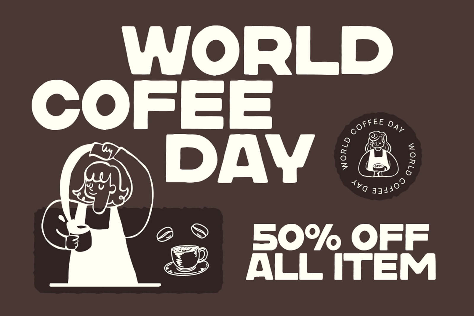 DAILY BREW Font World Coffee Day poster