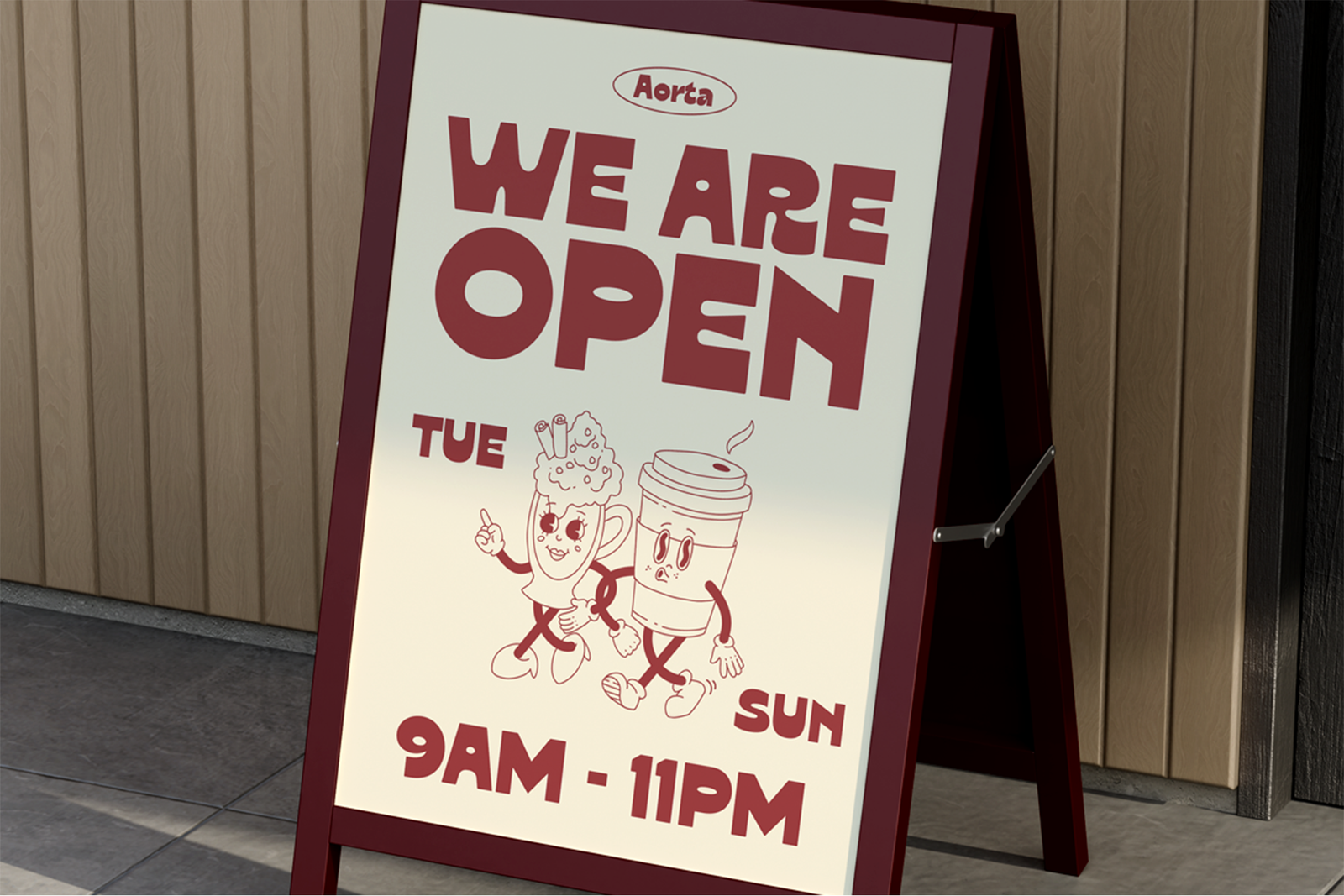 OAKLA Font We Are Open Signboard