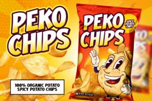 COMIC BEACON Font chips packaging design