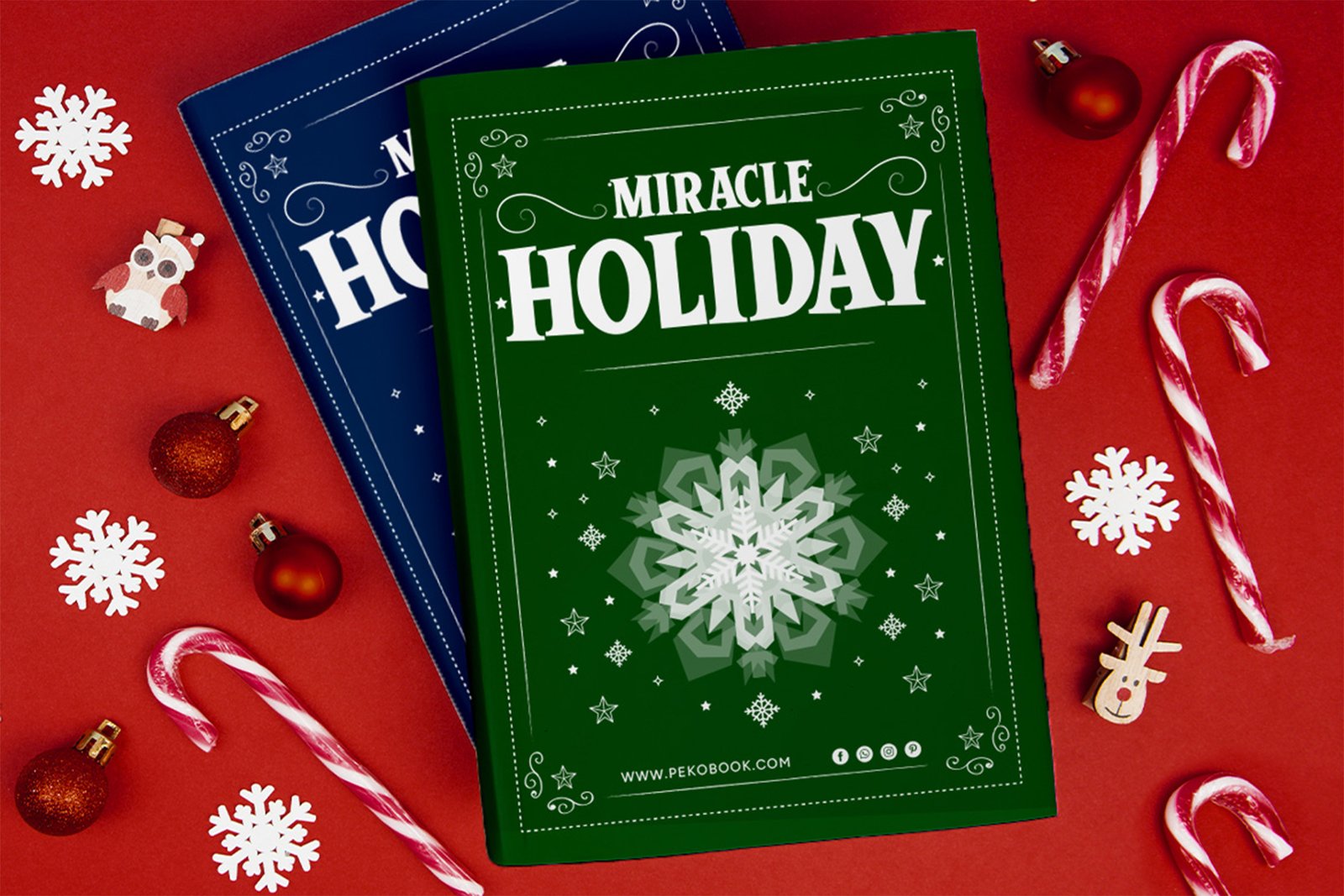 Winter Glyph Font Miracle Holiday seasonal packaging mockup