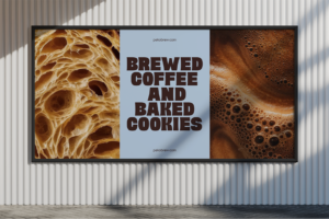 KYURI Font coffee and baked cookies billboard