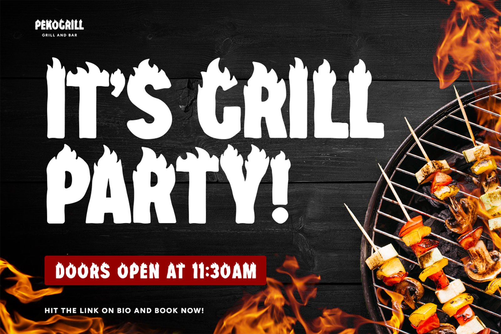 FIREFOLK Font grill party barbecue poster