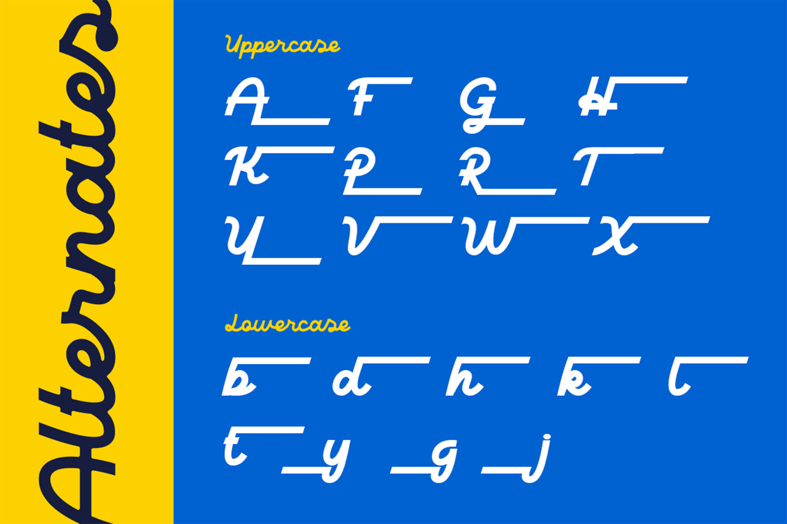 DALIOT Font alternate glyph and swash specimen
