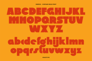 Swedis Font uppercase lowercase alphabet specimen