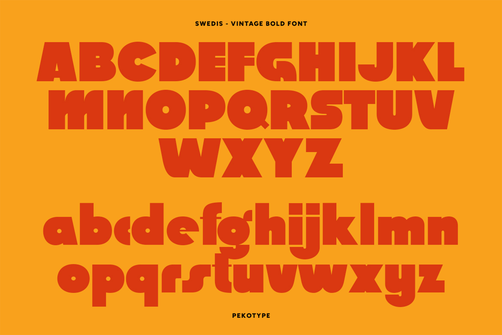 Swedis Font uppercase lowercase alphabet specimen