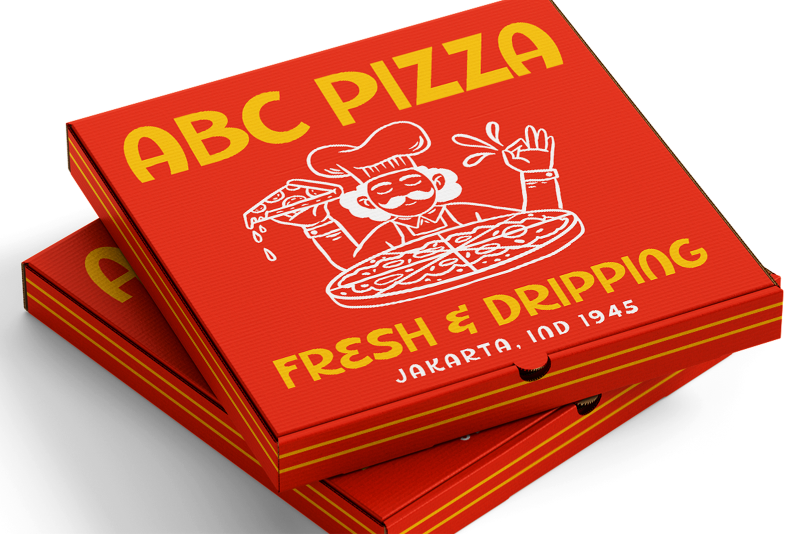 PEANUT WAFFLE Font pizza box packaging mockup