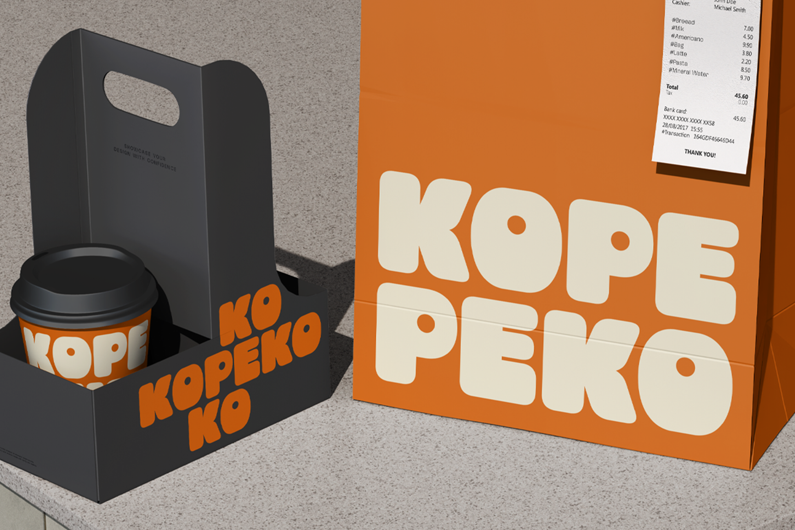 BIDUA Font takeaway coffee product branding