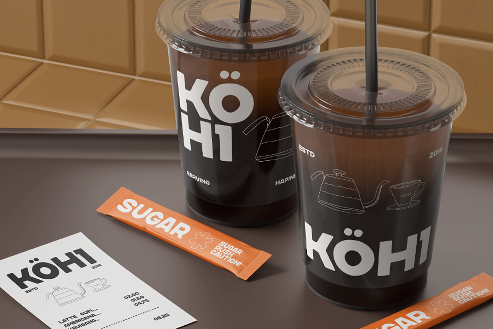 DAILY BREW Font takeaway coffee cup design