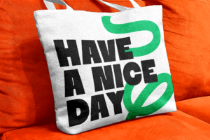 RUYA Font printed tote bag design