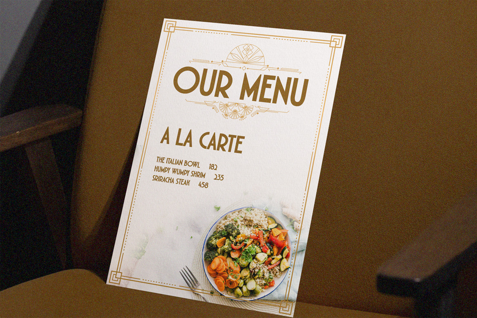 DECORT Font restaurant menu design