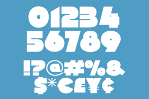 Swedis Font numbers symbols and punctuation specimen
