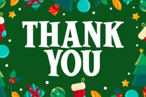 Winter Glyph Font Thank You Christmas typography artwork