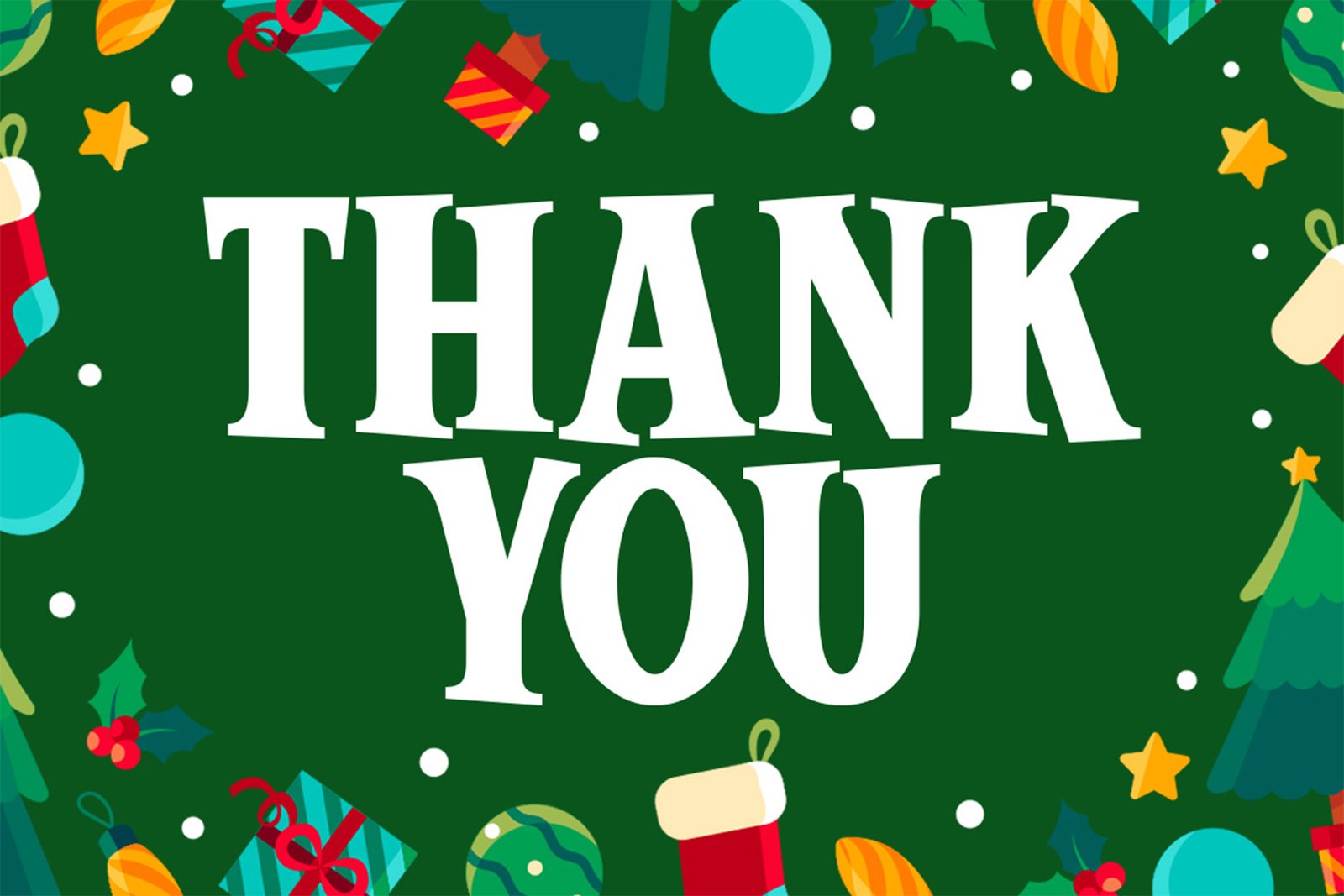 Winter Glyph Font Thank You Christmas typography artwork