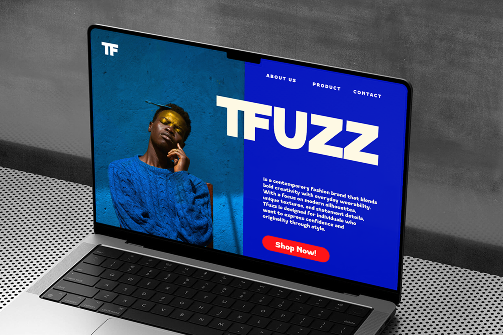 Sokochi Font TFUZZ digital website mockup