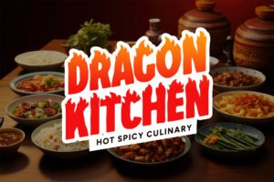 FIREFOLK Font Dragon Kitchen spicy food branding