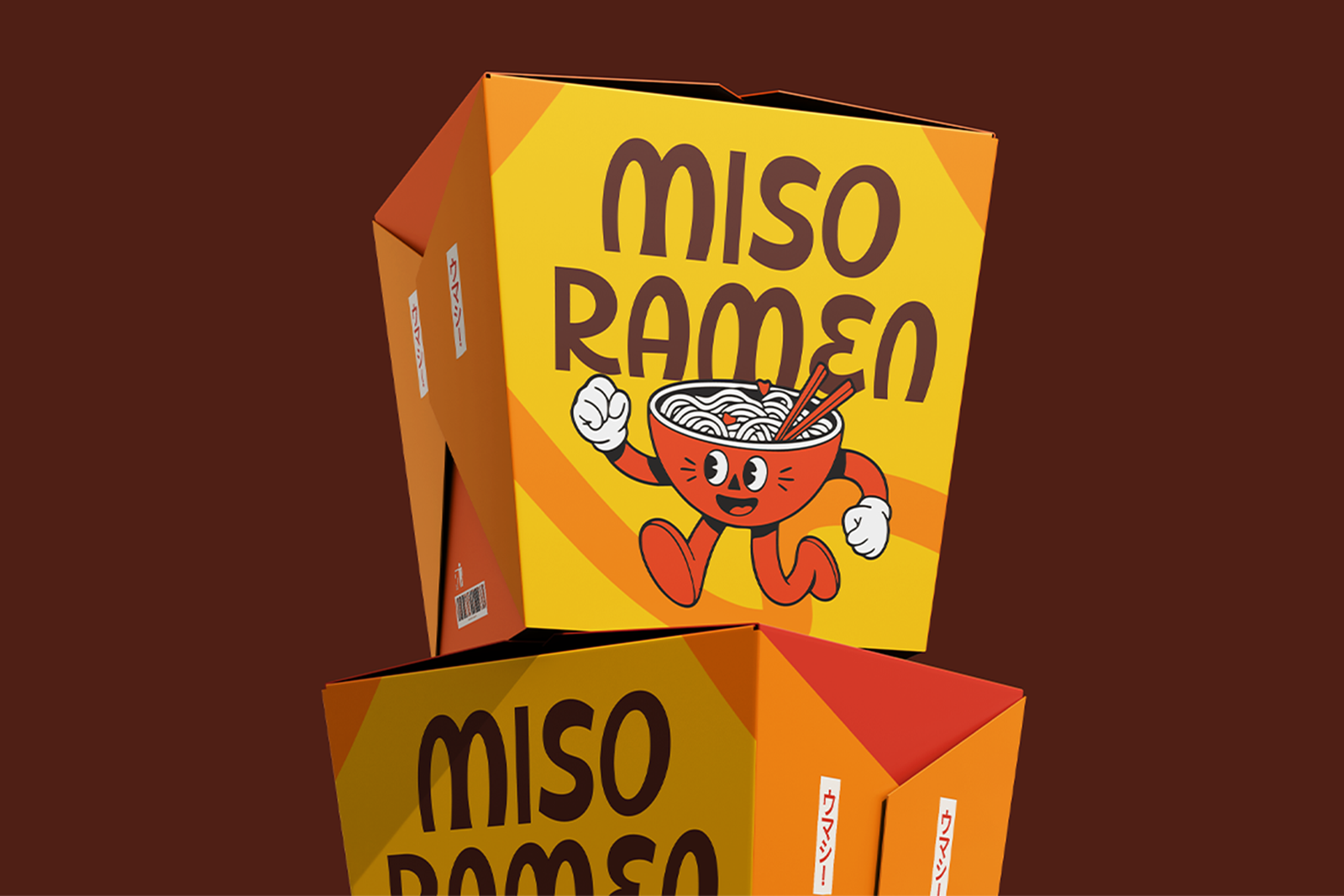 PEANUT WAFFLE Font ramen product packaging