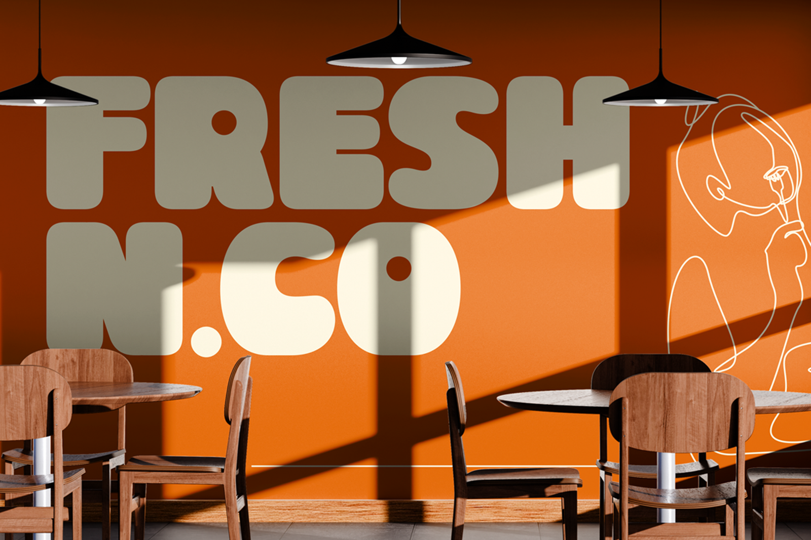 BIDUA Font cafe wall design