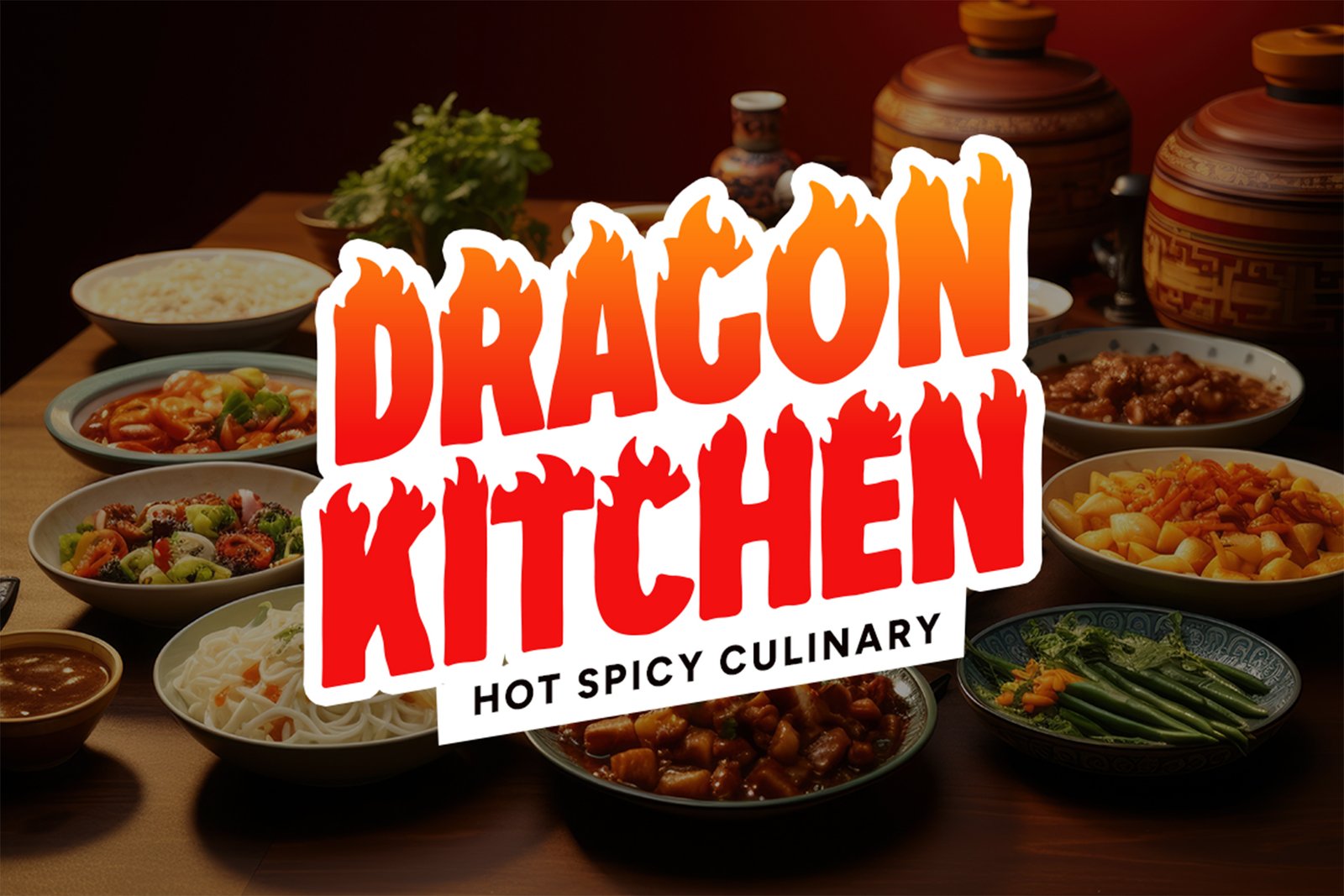 FIREFOLK Font Dragon Kitchen spicy food branding