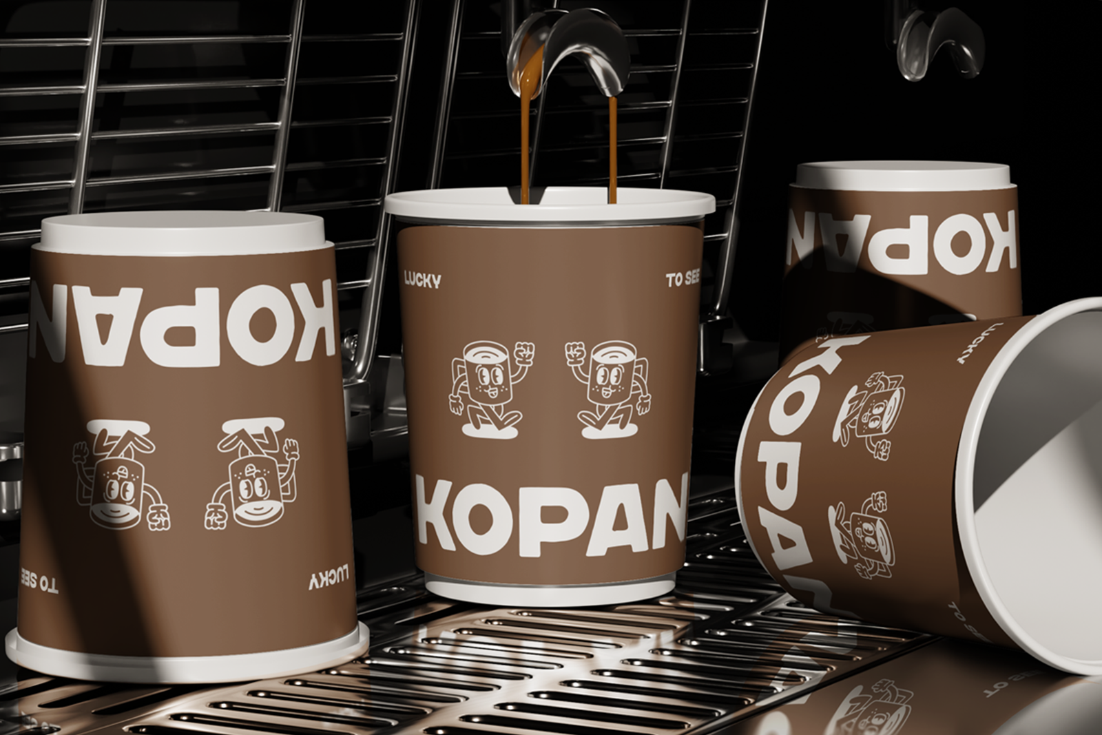 DAILY BREW Font paper cup branding mockup