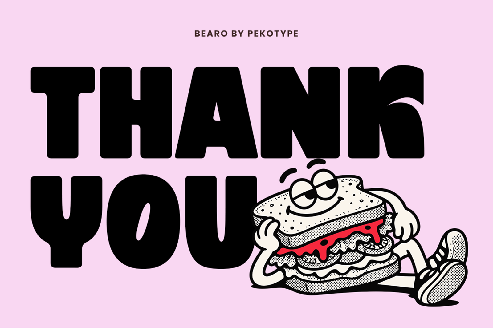 BEARO Font thank you typography design