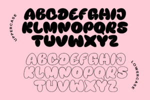 BLOOMBANG Font uppercase and lowercase characters