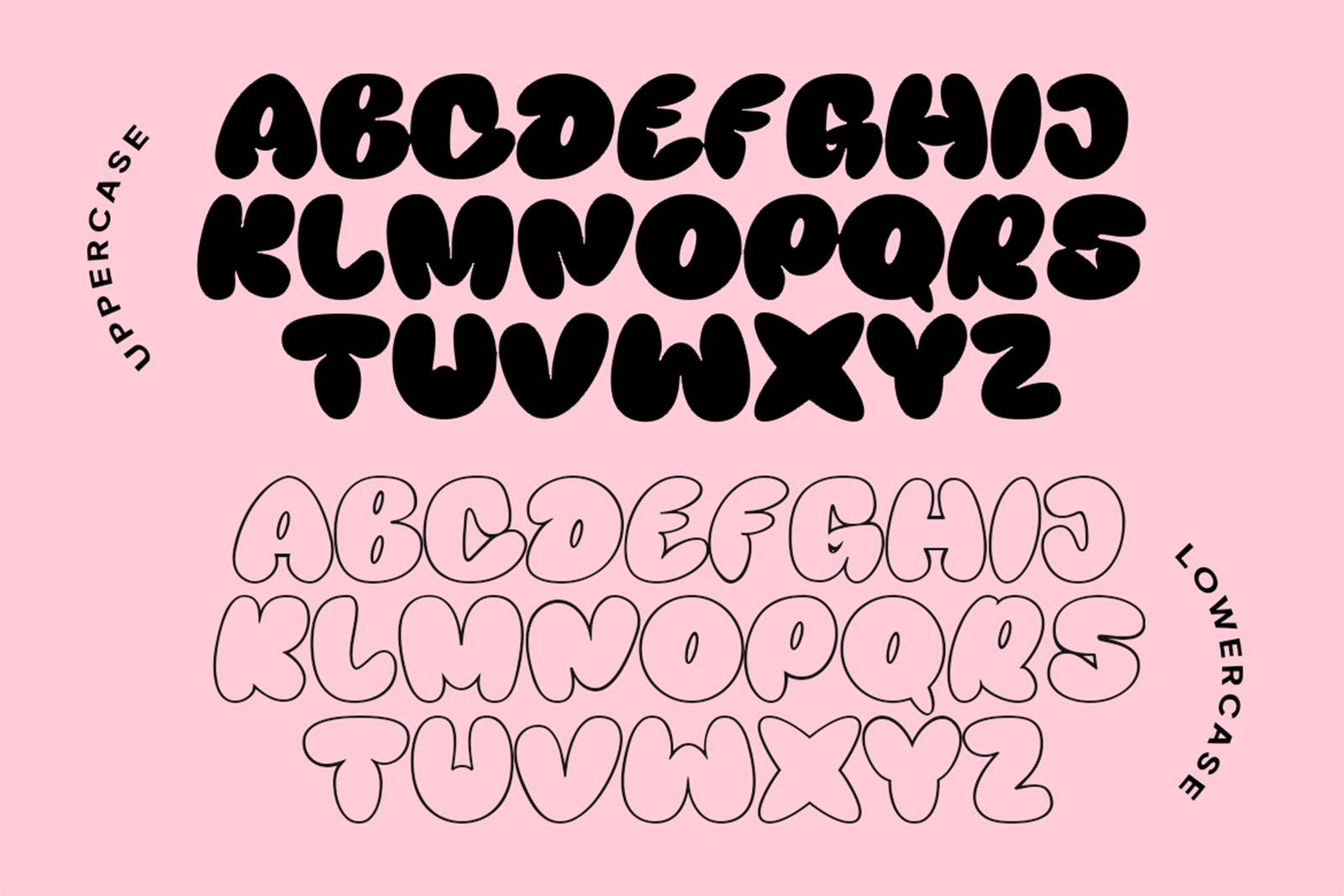 BLOOMBANG Font uppercase and lowercase characters