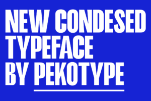 HAKOBI Font tall condensed lettering specimen