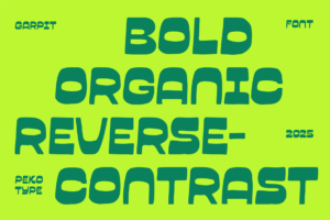 Garpit Font bold organic reverse contrast lettering specimen